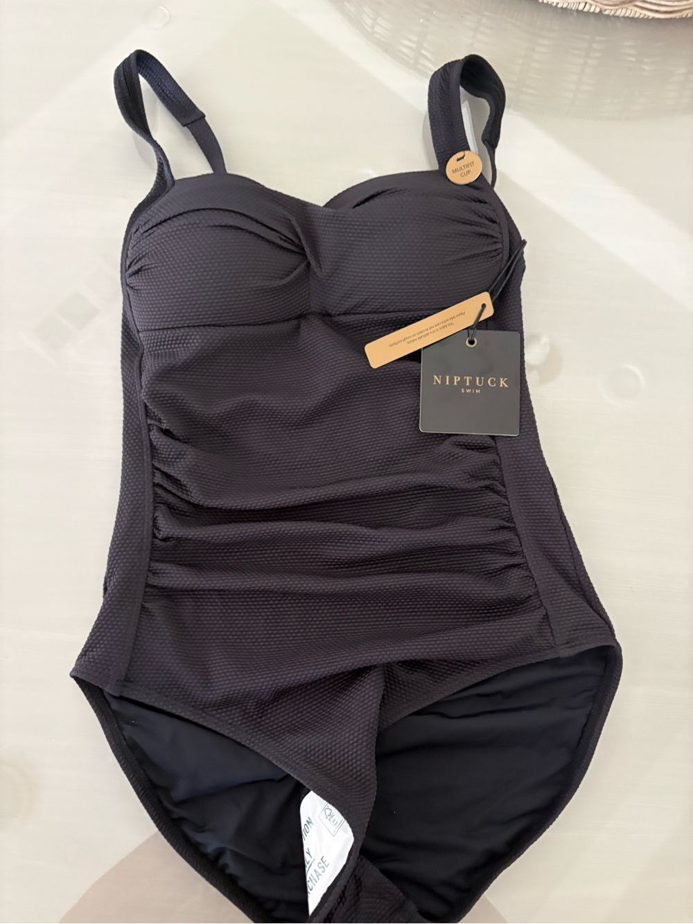 NIPTUCK Swim Black Ruched One-Piece Swimsuit